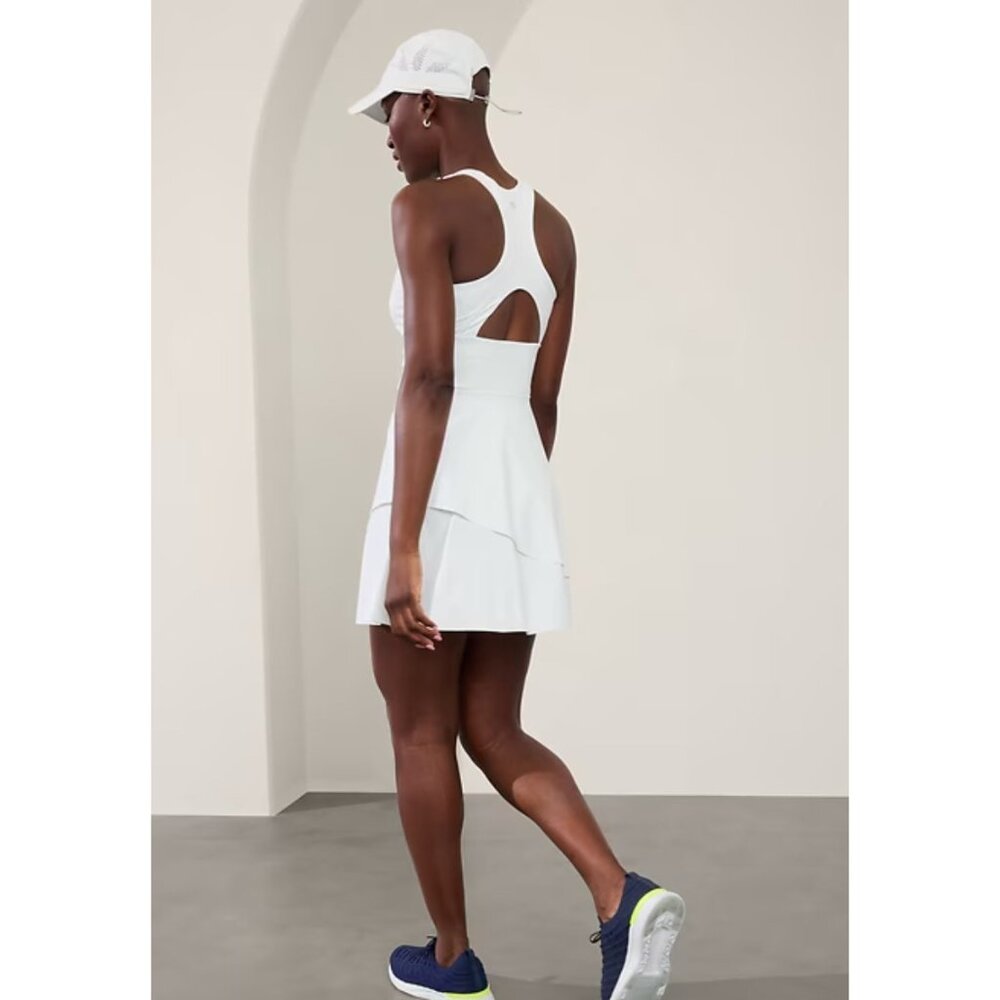 Athleta White Racerback Zip-Front Tennis Dress - Picture 4 of 7
